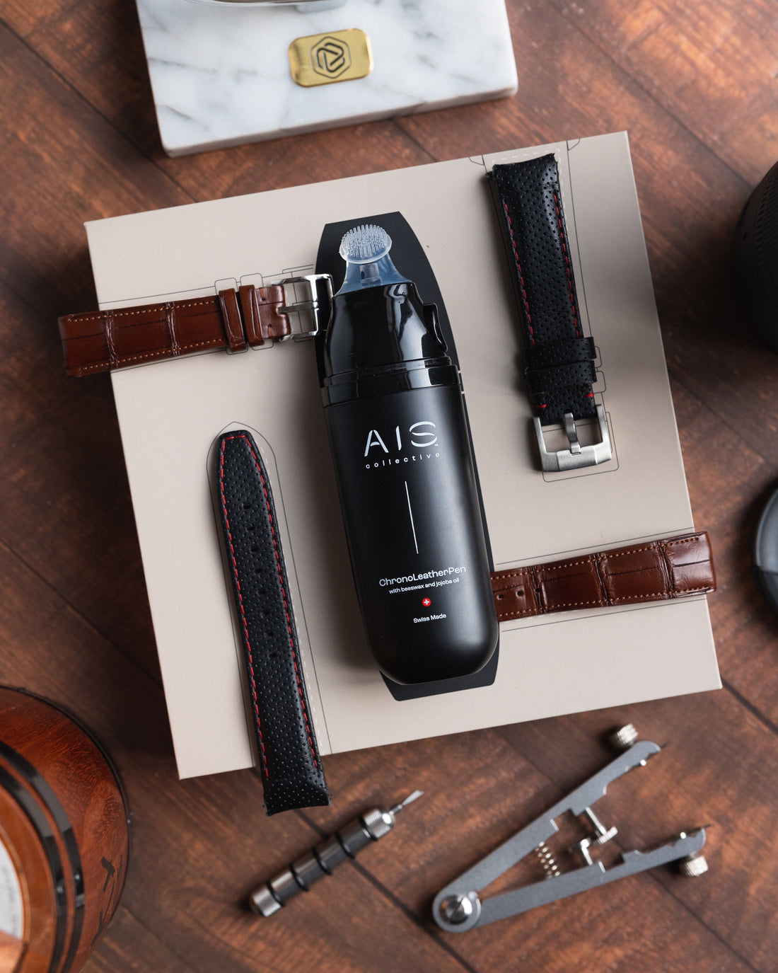 ChronoLeatherPen - Tempo Celeste