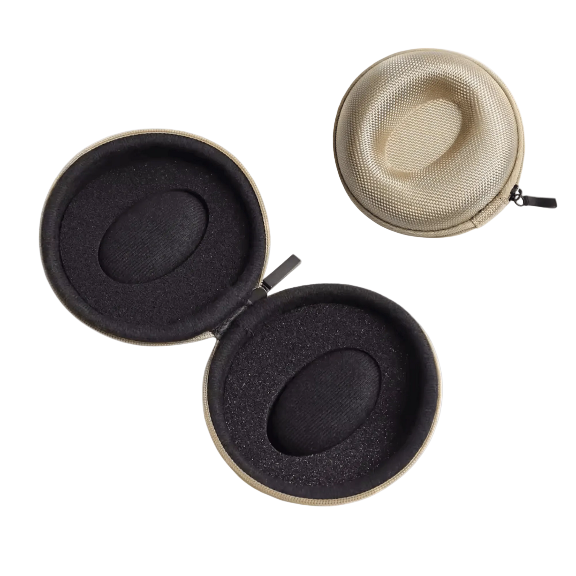 Interno della custodia rigida The Orbit di Tempo Celeste, colore beige, design sagomato.