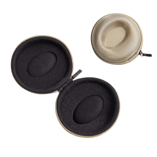 Interno della custodia rigida The Orbit di Tempo Celeste, colore beige, design sagomato.