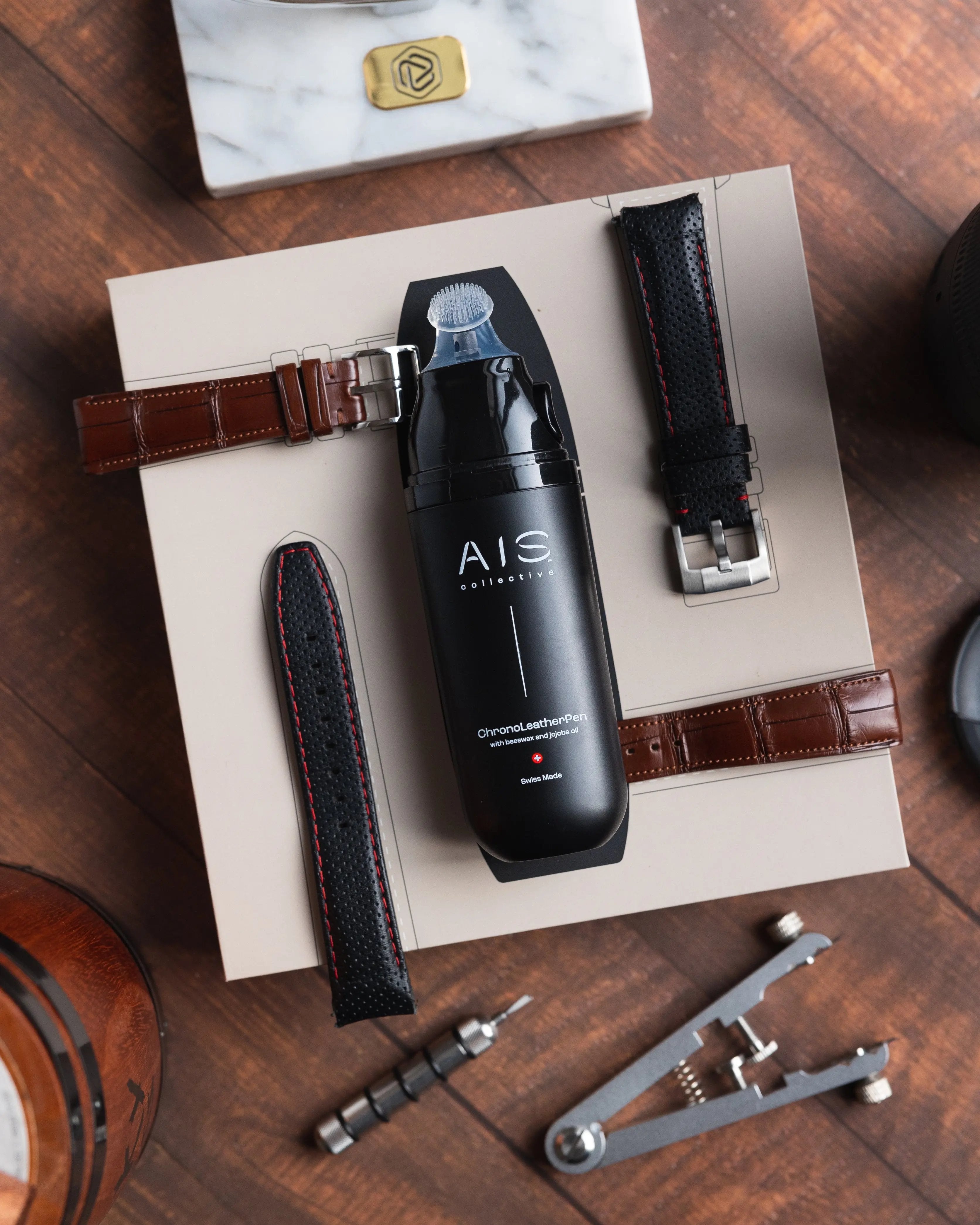 ChronoLeatherPen Tempo Celeste